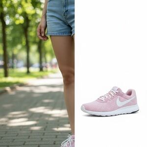 Nike Women's Pink and White Sneakers